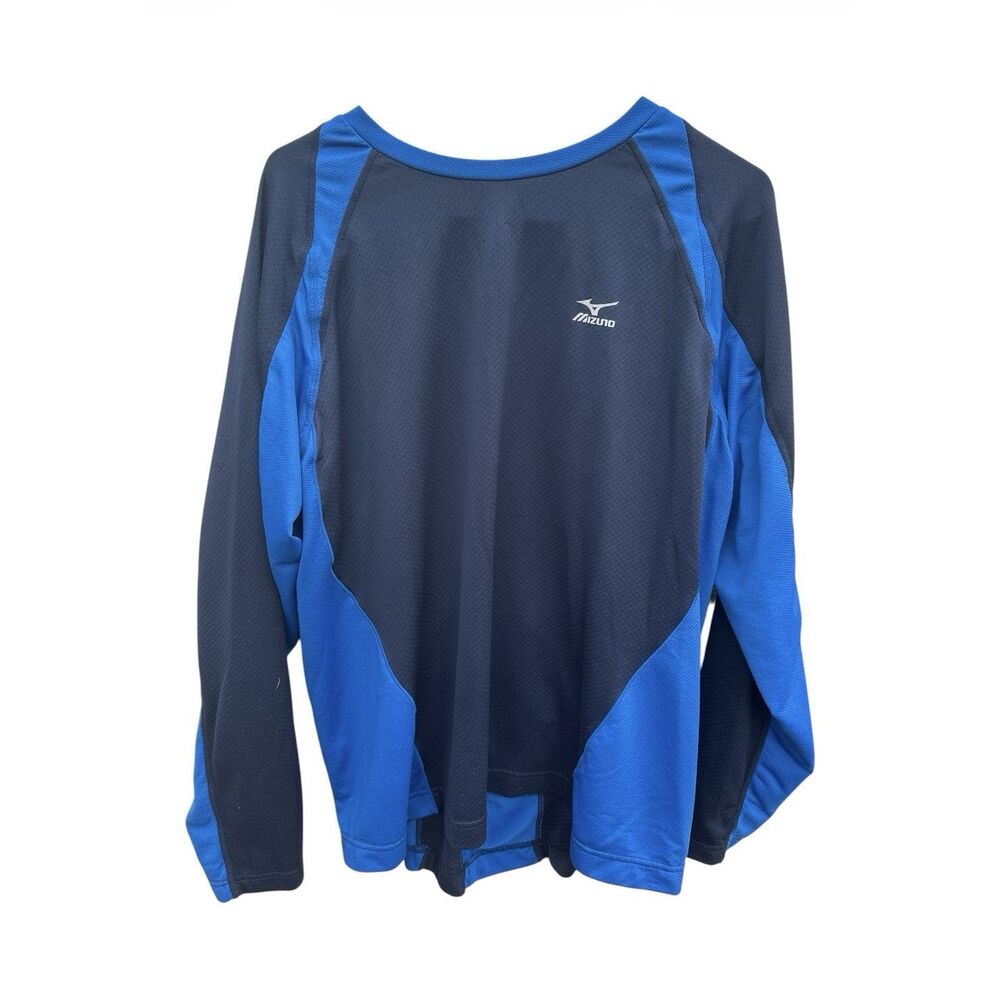 Mizuno Breathable Colorblock Men's Blue/Navy Crew Neck Long Sleeve Tee XL